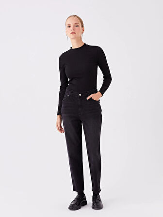 LCW Modest SİYAH Straight Fit Kadın Jean Pantolon