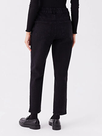 LCW Modest SİYAH Straight Fit Kadın Jean Pantolon