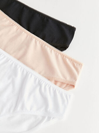 LCW DREAM Beyaz Düz Bikini Külot 3'lü Paket