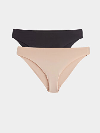 LCW DREAM PEMBE Düz Lazer Kesim Bikini Külot 2'li Paket