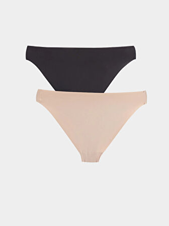 LCW DREAM PEMBE Düz Lazer Kesim Bikini Külot 2'li Paket