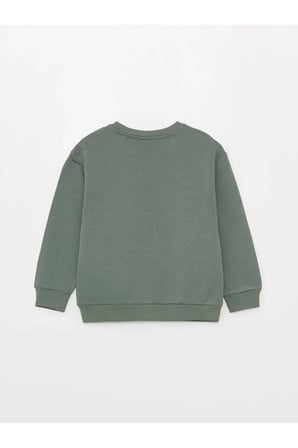 LCW Kids Yeşil Bisiklet Yaka Basic Uzun Kollu Kız Çocuk Sweatshirt