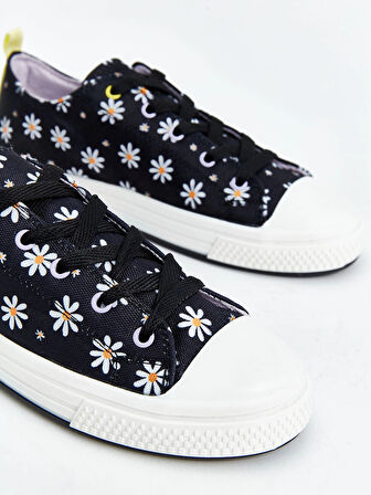 LCW STEPS SİYAH Bağcıklı Baskılı Kız Çocuk Spor Ayakkabı