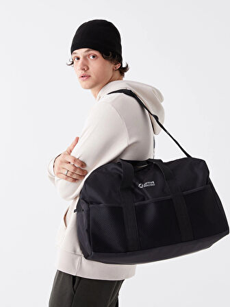 LCW ACCESSORIES SİYAH Yazı Baskılı Erkek Spor Çantası
