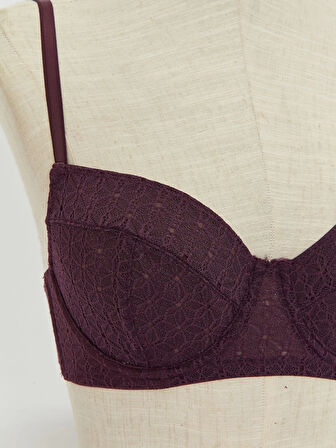 LCW DREAM Mor Balenli Dolgusuz Dantelli Straplez Sütyen