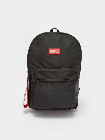 LCW ACCESSORIES SİYAH Yazı Baskılı Erkek Sırt Çantası