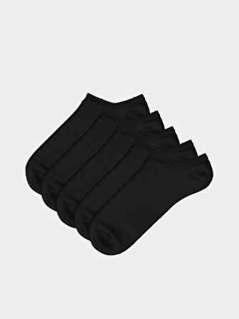 LCW ACCESSORIES Siyah Çizgili Erkek Sneaker Çorap 5'li