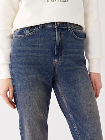 LCW Vision İNDİGO Mom Fit Kadın Jean Pantolon