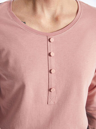 LCWAIKIKI Basic Pembe Kadın Bisiklet Yaka Düz Bluz
