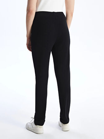 LCWAIKIKI Basic Siyah Kadın Beli Lastikli Düz Eşofman Altı