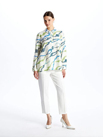 LCW Modest Beyaz Beli Lastikli Rahat Kalıp Kadın Pantolon