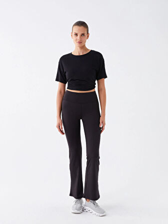 XSIDE ACTIVE SİYAH Kadın Beli Lastikli Düz Tayt Pantolon