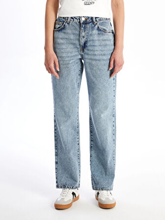 LCW Modest Indigo Straight Fit Kadın Jean Pantolon