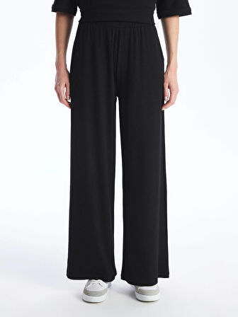 LCWAIKIKI Basic Siyah Kadın Beli Lastikli Düz Eşofman Altı