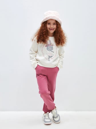 LCW Kids Beli Lastikli Basic Kız Çocuk Jogger Eşofman Altı