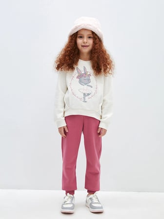 LCW Kids Beli Lastikli Basic Kız Çocuk Jogger Eşofman Altı
