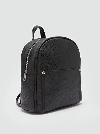 LCW ACCESSORIES SİYAH Deri Görünümlü Kız Çocuk Sırt Çantası