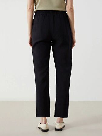 LCWAIKIKI Classic Siyah Beli Lastikli Havuç Kesim Kadın Pantolon