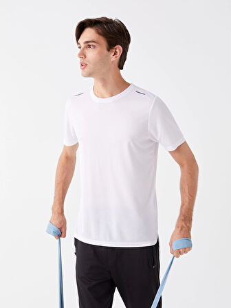 XSIDE ACTIVE Beyaz DRY-TECH Bisiklet Yaka Kısa Kollu Erkek Spor Tişört