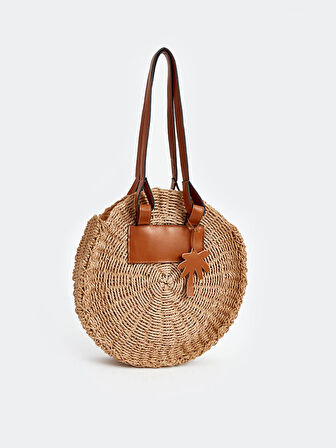 LCW ACCESSORIES BEJ Kadın Hasır Omuz Çantası