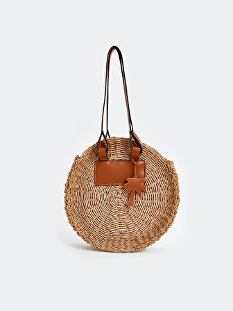 LCW ACCESSORIES BEJ Kadın Hasır Omuz Çantası