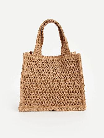 LCW ACCESSORIES KAHVERENGİ Kadın Hasır El Çantası