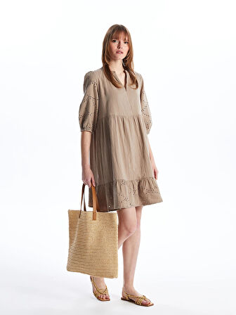 LCW ACCESSORIES EKRU Kadın Hasır Omuz Çantası