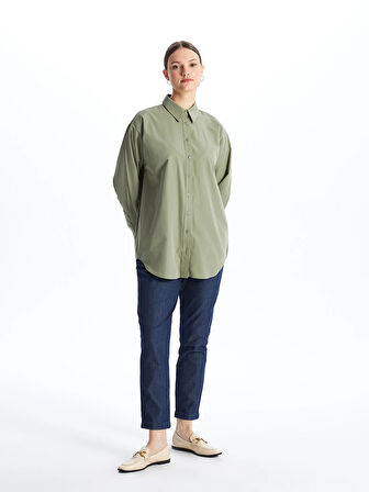 LCW Modest Indigo Beli Lastikli Carrot Fit Kadın Jean Pantolon