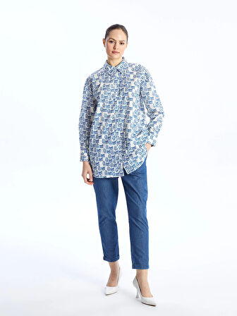 LCW Modest Indigo Beli Lastikli Carrot Fit Kadın Jean Pantolon