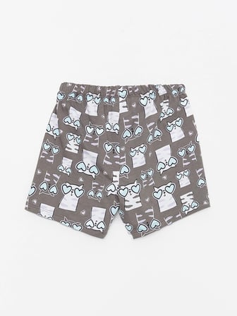 LCW Kids Lila Bisiklet Yaka Baskılı Kısa Kollu Kız Çocuk Şortlu Pijama Takımı
