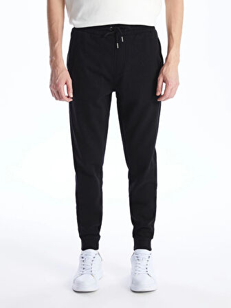 LCWAIKIKI Classic SİYAH Standart Kalıp Erkek Kalın Jogger Eşofman Altı