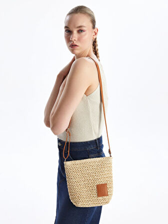 LCW ACCESSORIES KAHVERENGİ Kadın Hasır Omuz Çantası