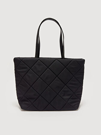 LCW ACCESSORIES SİYAH Kapitone Desenli Kadın Tote Çanta