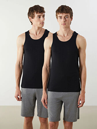 LC WAIKIKI Siyah U Yaka Penye Erkek Atlet 2'li