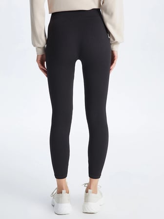 XSIDE ACTIVE Antrasit Beli Lastikli Düz Seamless Kadın Tayt