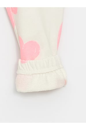 LCW Kids Pembe Beli Lastikli Baskılı Kız Bebek Eşofman Alt