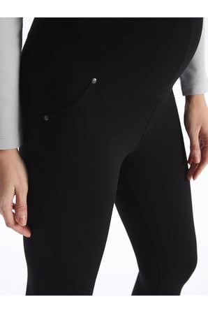 LCWAIKIKI Maternity Siyah Karın Panelli Beli Lastikli Düz Hamile Tayt