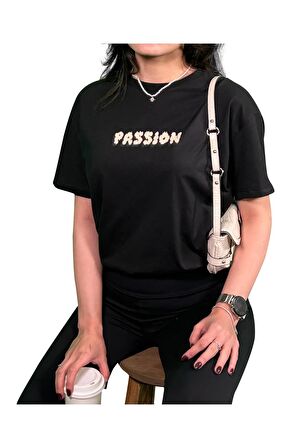 Passion Baskılı Unisex Oversize T-Shirt