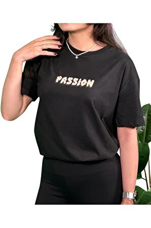 Passion Baskılı Unisex Oversize T-Shirt