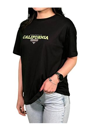 California Baskılı Unisex Oversize T-Shirt