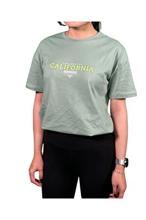 California Baskılı Unisex Oversize T-Shirt