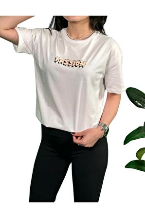 Passion Baskılı Unisex Oversize T-Shirt