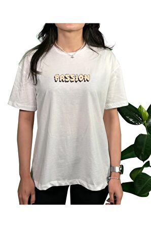 Passion Baskılı Unisex Oversize T-Shirt
