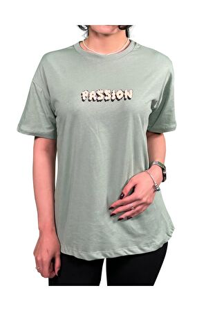 Passion Baskılı Unisex Oversize T-Shirt