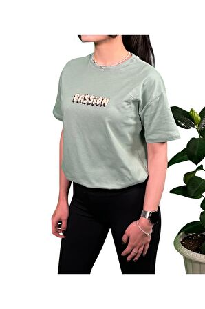 Passion Baskılı Unisex Oversize T-Shirt