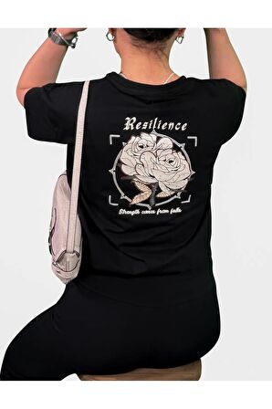 Resilience Sırt Baskılı Unisex Oversize T-Shirt
