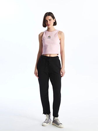 XSIDE Siyah Kadın Beli Lastikli Düz Eşofman Altı