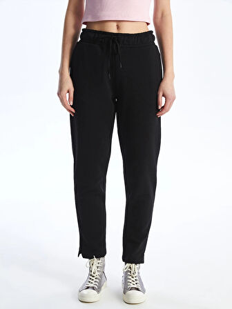 XSIDE Siyah Kadın Beli Lastikli Düz Eşofman Altı