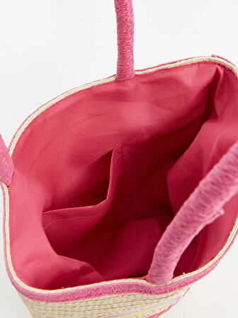 LCW ACCESSORIES BEJ Hasır Kız Çocuk Plaj Çantası