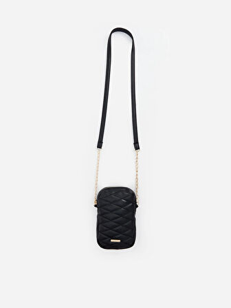 LCW ACCESSORIES SİYAH Deri Görünümlü Kadın Telefon Çantası